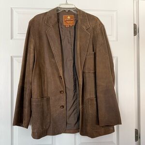 Vintage The Territory Ahead Men’s brown Leather Coat M